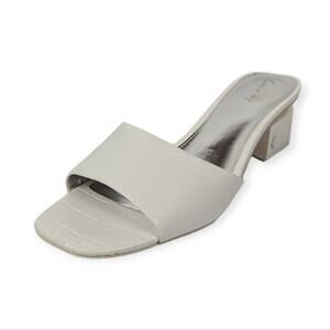 Circus NY by Sam Edelman White Croc Nova Block Heel Mules Size 6.5